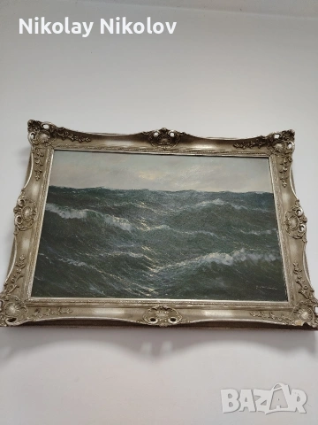 Картина "Неспокойно море" 108х76, снимка 12 - Картини - 53331316