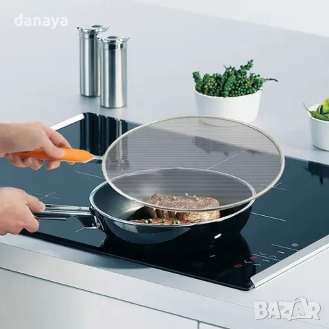 5839 Кухненска мрежа за тиган против пръскане, 29 см, снимка 3 - Прибори за хранене, готвене и сервиране - 50106120