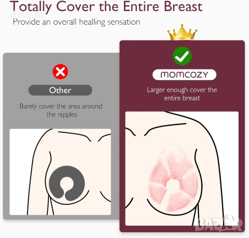 Momcozy Топли и студени подложки за гърди с 2 меки калъфа, Комплект от 2, Розови, снимка 5 - Аксесоари за кърмачки - 52453993