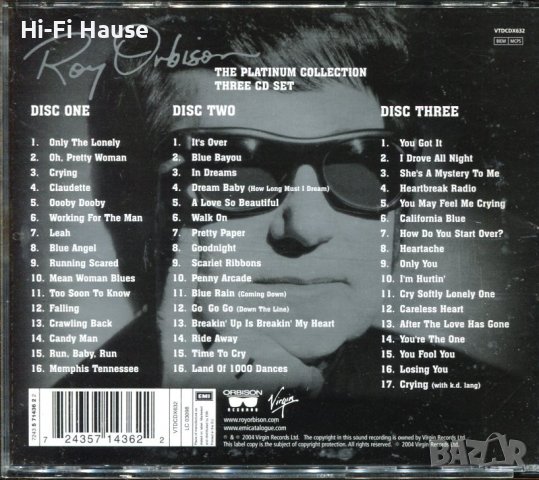 ROY Orbison -the Platinum Collection Three cd Set, снимка 2 - CD дискове - 37408974