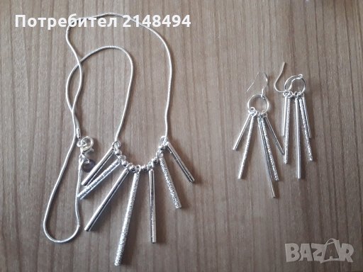 КОМПЛЕКТ  БИЖУТА  /КОЛИЕ И ОБЕЦИ/ С ПОКРИТИЕ  - 925, снимка 2 - Бижутерийни комплекти - 28450509
