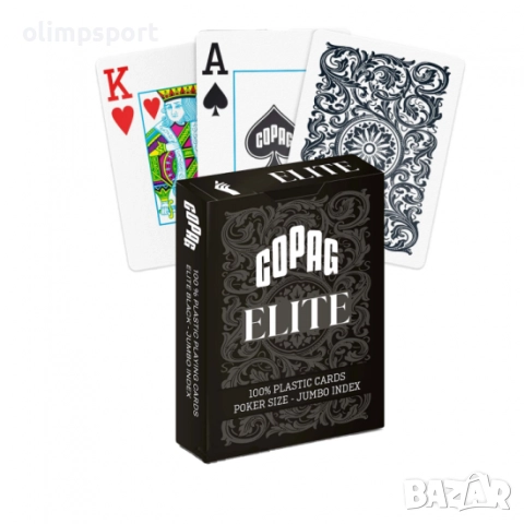 Карти за игра Copag Elite Poker size Jumbo index Black нови 