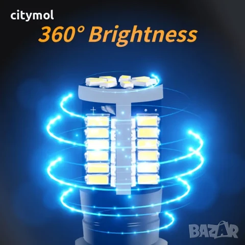 H3 LED лампи за фарове и халогени, 3014, 6000K - комплект 2 бр., снимка 3 - Аксесоари и консумативи - 50578542