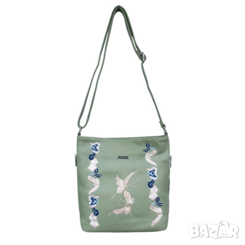 Нежна дамска чанта с флорална бродерия, снимка 6 - Чанти - 52098245