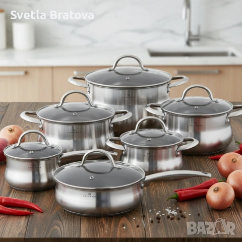 Комплект EDENBERG EB-2420M от 12части - неръждаема стомана  на едро , снимка 4 - Други - 53402008