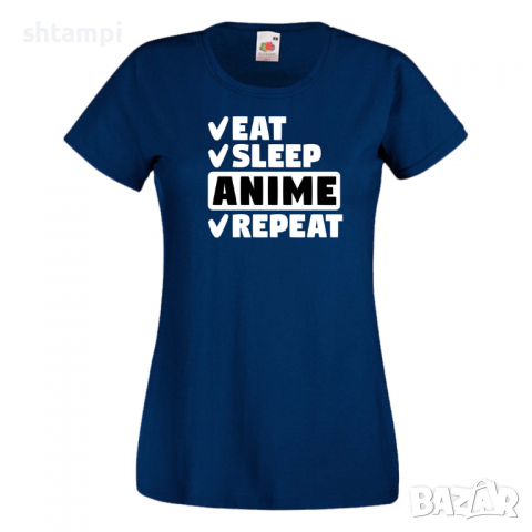 Дамска тениска Anime,Eat,Sleep,Anime,Repeat,Ядене,Спане,Подарък, снимка 10 - Тениски - 36420002