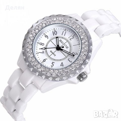 Дамски часовник, бял, с верижка, снимка 2 - Дамски - 27775114