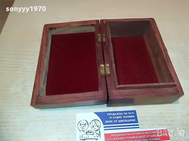 КРАСИВА ДЪРВЕНА КУТИЯ С ЧЕРЕН КАМЪК-16Х10Х6СМ, снимка 13 - Антикварни и старинни предмети - 28722844