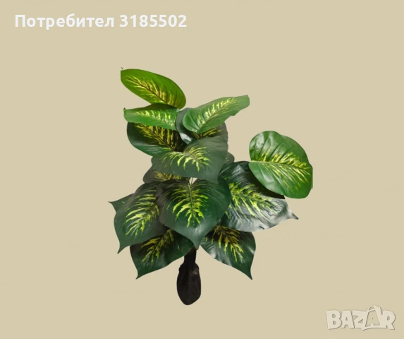 Изкуствено декоративно растение с шарени зелени листа ,1 метър, снимка 6 - Изкуствени цветя - 51227350