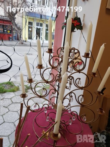 Голям свещник, ковано желязо, снимка 2 - Други - 35260070