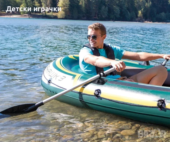 Алуминиеви гребла Intex, 3 части, 137 см, устойчиви на корозия, черни, снимка 2 - Водни спортове - 50838141