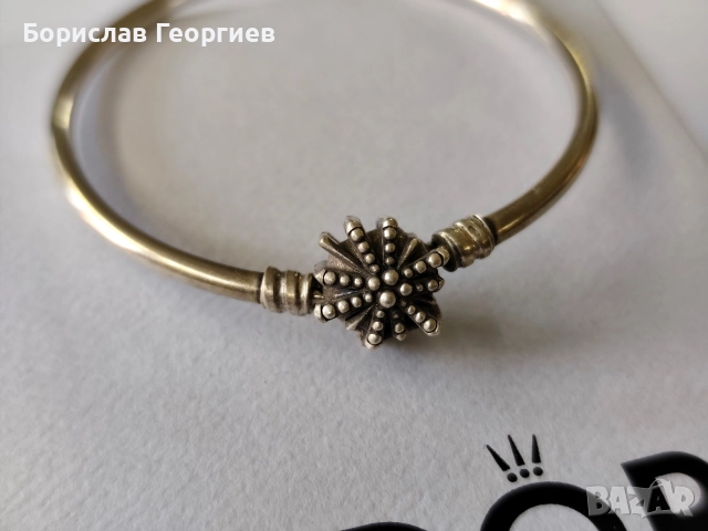Твърда сребърна гривна Пандора pandora, снимка 5 - Гривни - 52882778