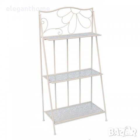 Метална етажерка  Цвят - слонова кост Размери - 60 см/30 см/118 см височина, снимка 2 - Секции и витрини - 26510423