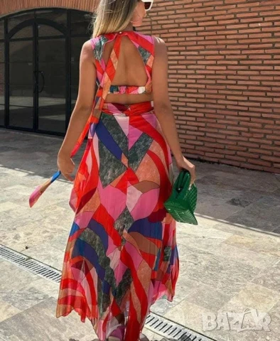 дълга шифонена рокля , снимка 2 - Рокли - 50672172