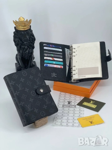 визитник и тефтер в кутия от естествена кожа louis vuitton, снимка 9 - Чанти - 51454864