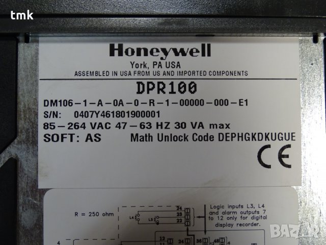 Регистратор Honeywell DM 106-1-A-0A , снимка 4 - Резервни части за машини - 32238190