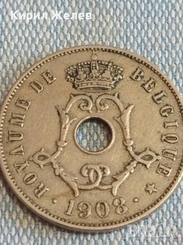 Стара монета 25 сантима 1908г. Кралство Белгия за КОЛЕКЦИОНЕРИ 32047, снимка 4 - Нумизматика и бонистика - 48765767