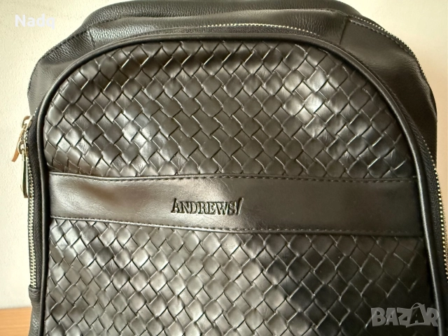 Мъжка кожена раница Andrews – като нова!, снимка 4 - Раници - 51988976