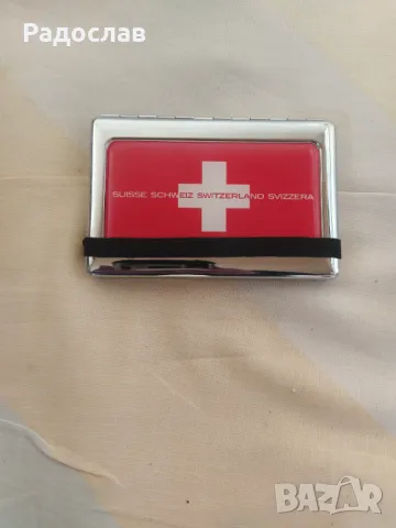 оригинален метален визитник Швейцария 