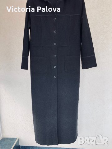 🇮🇹 Италианско дълго дизайнерско палто-жилетка  DI-LA, снимка 5 - Палта, манта - 28324840