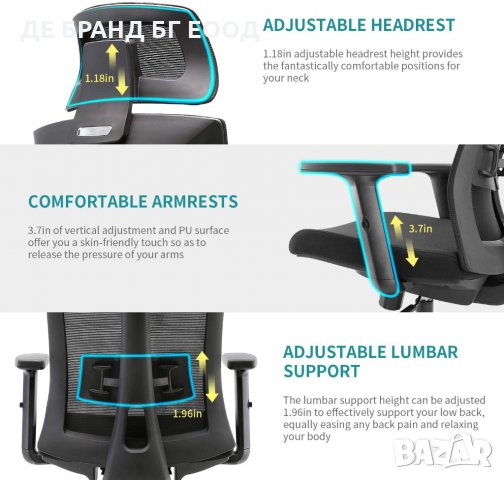 Ергономичен офис стол M80C-M101 , снимка 6 - Столове - 32311545