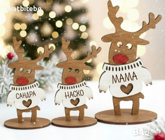 Персонализирани коледни подаръци – дървени дъски с гравюра, декори и уникални послания, снимка 4 - Коледни подаръци - 52641695