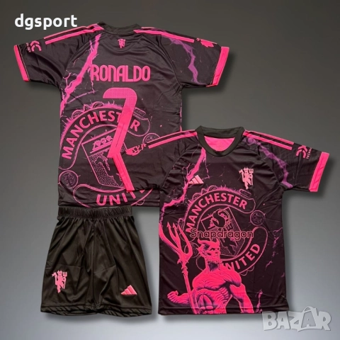 Детски неонов футболен екип на К.Роналдо Манчестър Юнайтед нов модел !, снимка 2 - Футбол - 52066237