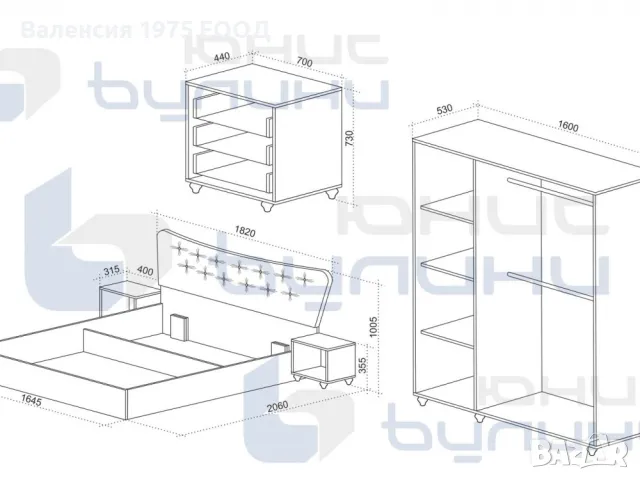 Спален комплект Маджестик, снимка 4 - Спални и легла - 48569444
