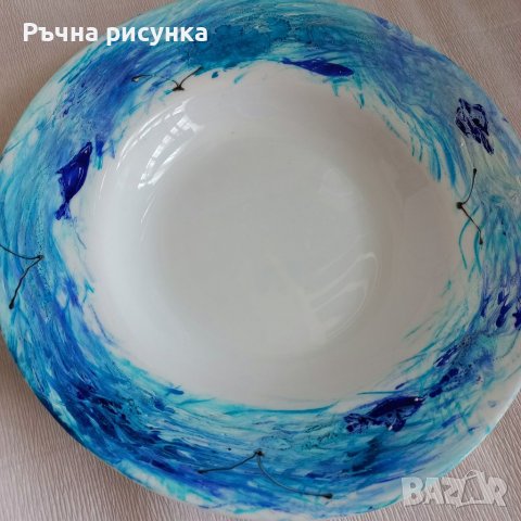 Ръчно рисувана чиния морска декорация 