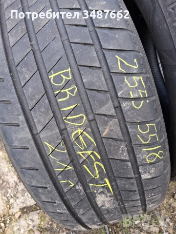 255 55 18 BRIDGESTONE 2бр летни дот 2021г , снимка 3 - Гуми и джанти - 53562952