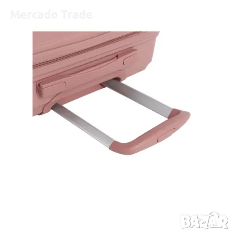 Куфар с колелца Mercado trade, 58л., Розов, снимка 4 - Куфари - 47412371