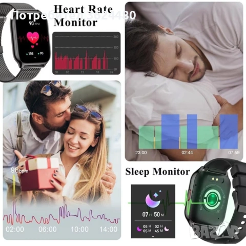 Смарт часовник мъжки с два броя каишка 4605, снимка 9 - Мъжки - 53451143