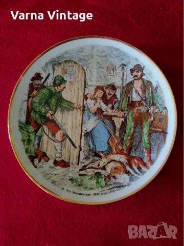 Колекционерска порцеланова чиния 14.IVV Wandertage 1990 Ruppberg. Pforzheim Германия.