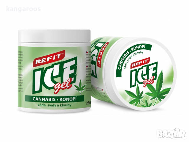 Силен масажен и регенериращ гел Refit Ice gel Cannabis Konop 230 ml