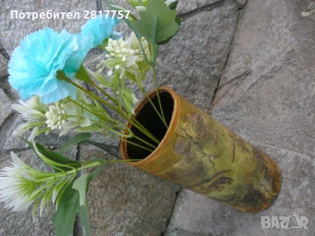 Уникална Арт - ваза за декоративни и свежи цветя / във вода / !, снимка 5 - Антикварни и старинни предмети - 49832547