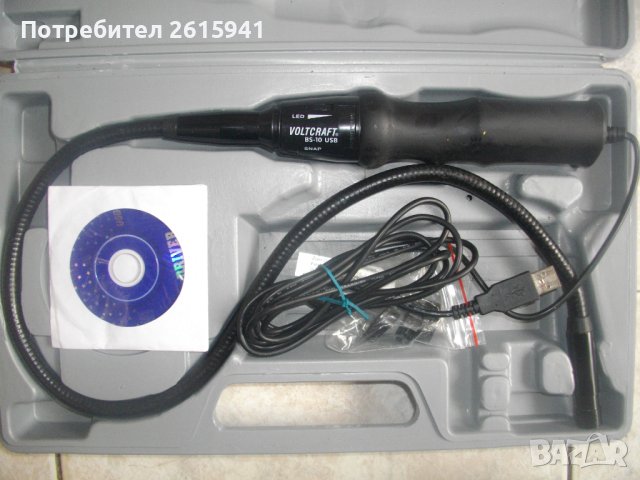 Ендоскоп/Ендоскопска Инспекционна Камера USB-Нова Немска Пълен Комплект-VOLTCRAFT ENDOSCOPE BS-10USB, снимка 1