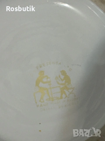 Старинен гръцки порцеланов салфетник с 24 к злато , снимка 6 - Колекции - 53348241