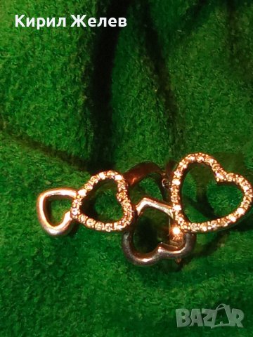 СКЪПОЦЕНЕН СРЕБЪРЕН СЪРЦЕВИДЕН ДИЗАЙНЕРСКИ ПРЪСТЕН СРЕБРО 925 с ЦИРКОНИ 20535, снимка 4 - Пръстени - 32998691