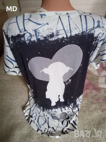 Бяла блуза с камъни, снимка 2 - Ризи - 50448300