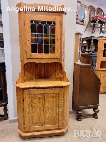 Винтидж ъглова витрина масив , снимка 9 - Секции и витрини - 51607247