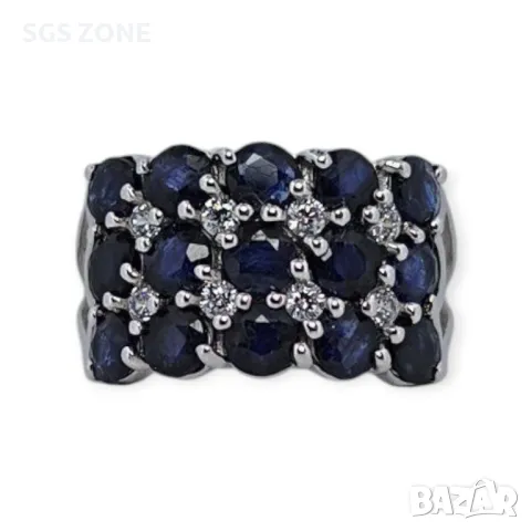 Сребърен Пръстен с Рубин, Сапфир, Изумруд, снимка 9 - Пръстени - 50310263