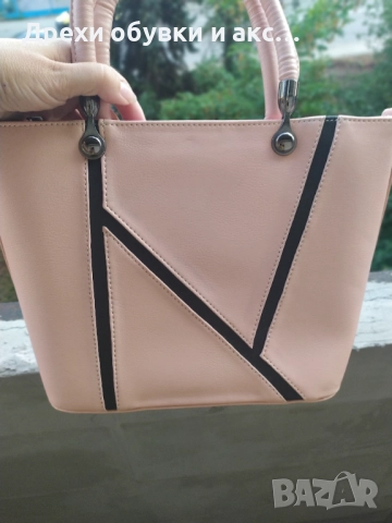 Нова дамска чанта розова чанта кожена чанта , снимка 5 - Чанти - 51526926