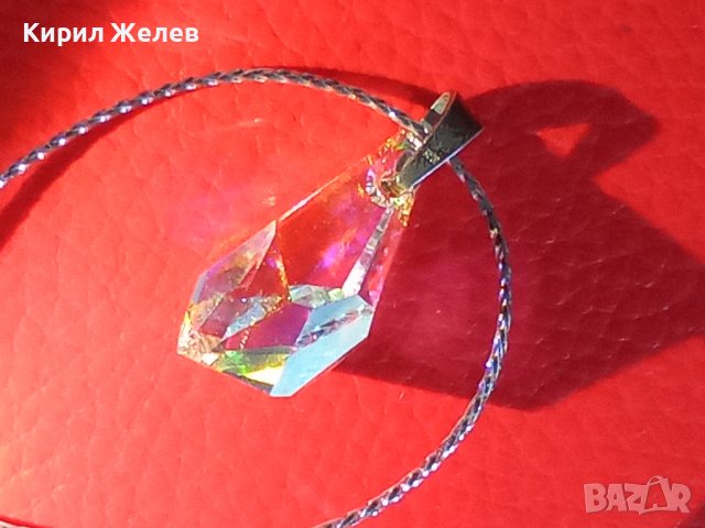 ЮВЕЛИРНО ФАСЕТИРАН КРИСТАЛ СВАРОВСКИ АРТ ВИСУЛКА СРЕБРО 925 УКРАШЕНИЕ БИЖУ 26058, снимка 13 - Колиета, медальони, синджири - 35975684