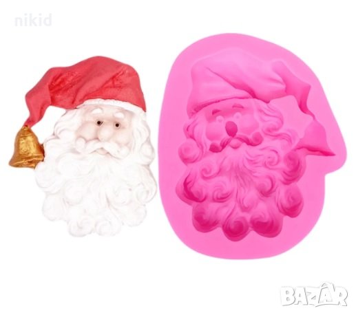 Дядо Коледа с камбанка силиконов молд форма фондан шоколад гипс , снимка 1 - Форми - 33401638
