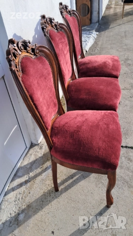 Столове Рококо орех-3 бр., снимка 7 - Столове - 52825463