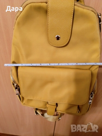 Дамска чанта – раница, цвят горчица, снимка 5 - Раници - 53064575
