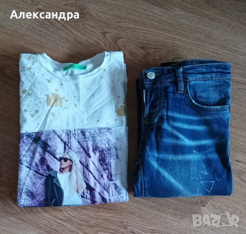 Дънки и блузка размер 152-158см, снимка 1