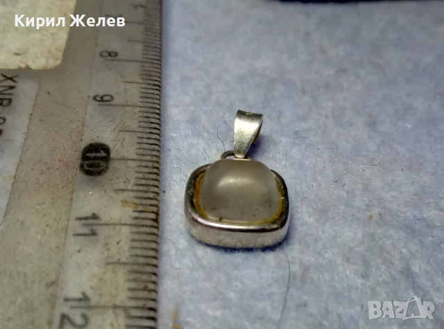 АР ДЕКО СТИЛ СКЪПОЦЕНЕН СРЕБЪРЕН ПЕНДАНТ СРЕБРО 925 с ШЛИФОВАН ЛУНЕН КАМЪК РЪЧНА ИЗРАБОТКА 49777, снимка 7 - Колиета, медальони, синджири - 49682445