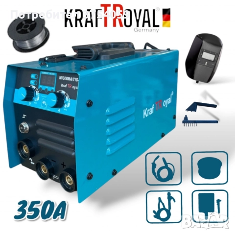Инверторен електрожен с телоподаващо KraftRoyal – 2 в 1 MIG/MMA заваръчен апарат, снимка 4 - Друга електроника - 52363903