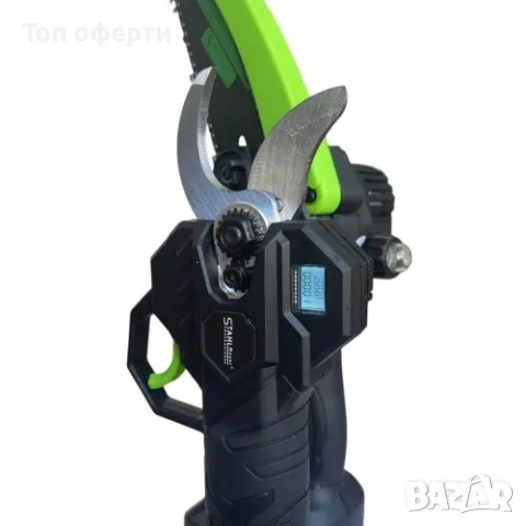 3в1 Акумулаторни Лозарска Ножица с Дисплей и Трион с Омасляване и Телескопичен Прът Безчеткови 36V 8, снимка 7 - Други инструменти - 50004262